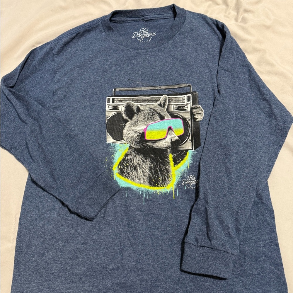 Delicious Cat Long Sleeve Shirt - Navy Blue